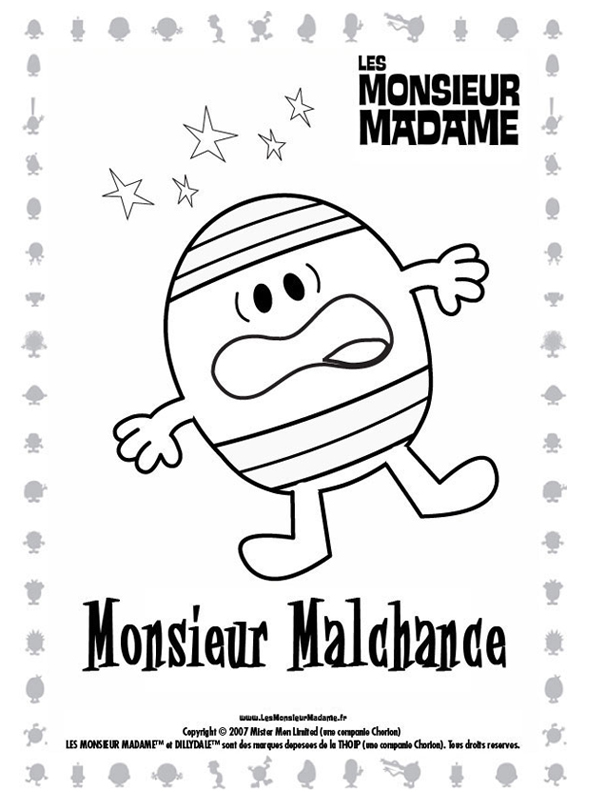 coloriage monsieur malchance tombe